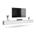 Planetmöbel West TV-Schrank, Fernsehtisch 320 cm lang, TV-Board hängend oder stehend, Fernsehschrank für Wohnzimmer, 2X TV Möbel 37,8 x 160 x 30 cm, weiß