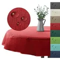 heimtexland Gartentischdecke Outdoor Tischdecke Garten Balkon Camping Tischdeko (Stück 1-tlg, 1), wetterfest I robust I UV-beständig I rutschfest I waschbar rot rund | 140 cm x 140 cm