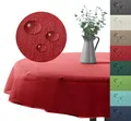 Outdoor Tischdecke Gartentischdecke wasserfest wetterbeständig rutschfest waschbar Outdoortischdecke Weichschaum Garten Balkon Camping Party Tischdeko Typ883 rot 140 cm rund
