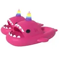 Corimori Hai Einhorn Badeschlappen mit Regenbogenhorn Badeschuh (Packung, Geschenk) lustige Badelatschen für Kinder und Erwachsene, EU Größe 36-37 rosa 36-37 EU