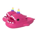 corimori Hai Einhorn Hausschuhe, Badeschlappen mit Regenbogenhorn, in Blau, Rosa oder Schwarz (Pink, EU Schuhgrößensystem, Erwachsene, Damen, Numerisch (von/bis), M, 36, 37)