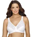 EXQUISITE FORM Fully Damen BH - Vorderverschluss BH mit Stützeffekt und Spitze Stütz-BH Frontverschluss BH Große Größen BH Weiß Größe 95D