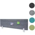 Tischtrennwand HWC-G76, Büro-Sichtschutz Schreibtisch Pinnwand, Schallschutz Stoff/Textil mit Prägung ~ 100x30cm grau