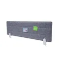 Tischtrennwand HWC-G76, Büro-Sichtschutz Schreibtisch Pinnwand, Schallschutz Stoff/Textil mit Prägung - 100x30cm grau