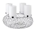 EDZARD Adventskranz Milano L, Edelstahl, hochglanzpoliert, für Stumpenkerzen, Ø 34 cm