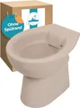 Calmwaters Stand WC spülrandlos in Beige-Bahamabeige, Tiefspüler mit Abgang waagerecht, hygienische Toilette ohne Spülrand, bodenstehendes WC aus Sanitärkeramik in Beige, 39 cm Höhe, 07AB6143