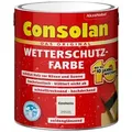 Consolan Wetterschutzfarbe, Deckender Holzschutz für Außen, Kieselweiß, 2,5 l - Weiß