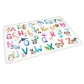 stabiles Vinyl Tischset mit Lerneffekt für Kinder Platzdeckchen Platzset abwaschbar reißfest farbecht (Tier ABC)