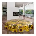 laro Tischdecke Wachstuch-Tischdecken Sonnenblumen Gelb Rund 140cm