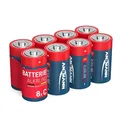 Ansmann Batterien Baby C (LR14) 8 Stück 1,5V - Alkaline Batterie langlebig & auslaufsicher Ideal für Spielzeug, LED-Taschenlampe, Radio, Modellbau, Megafone UVM, 5015571-01, schwarz