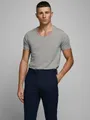 Jack & Jones T-Shirt SLIM- FIT BASIC TEE V-NECK mit V-Ausschnitt
