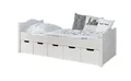 Ticaa Bettgestell Einzelbett "Leni" 90x200 Kiefer Weiß