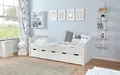 TiCAA Einzelbett "Leni" 90x200 Kiefer Weiß (inkl. 5er Schubkästen) NEU
