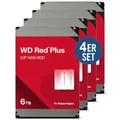 WD Red Plus 4er Set WD60EFPX 24TB - 4x6 TB 5400 rpm 256 MB 3,5 Zoll SATA 6 Gbit/s CMR
