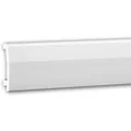 PROFHOME 653106 Sockelleiste Fußleiste Stuckleiste aus Polyurethan Stoßfest 2 m 200 cm x 1,7 cm x 7,0 cm Weiß