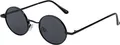 Herren Sonnenbrille Rund Form Designer 80er Modern Urlaub Sommer Strand 30558 Schwarz