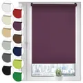 Verdunkelungsrollo Klemmfix ohne Bohren 110cm x 100cm Violett Verdunklungsrollo Fensterrollo Rollo Seitenzugrollo Klemmrollo für Fenster & Tür