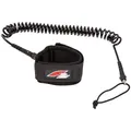 F2   Stand Up Paddling Leash Fuß Coiled Leash   Schwarz