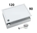 AQUABAD Duschwanne Duschtasse Set Basic Smooth White 90x120cm mit Styroporträger
