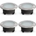 SSC-LUXon 4 Stück VISKOS Bodeneinbaustrahler inkl. klarem & milchigem Glas flach IP67 befahrbar – Bodenspot rund GX53 (ohne Leuchtmittel) - Silber