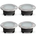 SSC-LUXon 4 Stück VISKOS Bodeneinbaustrahler inkl. klarem & milchigem Glas flach IP67 befahrbar – Bodenspot rund GX53 (ohne Leuchtmittel)