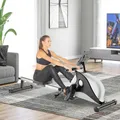 Merax Rudergerät mit LCD-Monitor und 4 KG Schwungradmasse, Rudermaschine klappbar, leiser 8-stufigem Magnetwiderstand, Max.Benutzergewicht 110kg