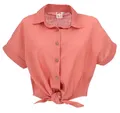 GURU SHOP Leichte Baumwoll Bluse, Sommerbluse zum Binden - Siena, Damen, Size:S