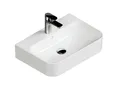 Aqua Bagno Aufsatzwaschbecken 55cm weiß glänzend eckig wandhängend Waschbecken