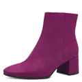 MARCO TOZZI Damen Stiefeletten mit Absatz Elegant mit Reißverschluss, Rosa (Grape), 37 EU