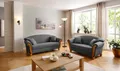 2-Sitzer HOME AFFAIRE "Milano Vintage", grau (dunkelgrau), B:159cm H:83cm T:81cm, Sofas, 2-Sitzer, mit Federkern, Bezug in Lederoptik, incl. Zierkissen
