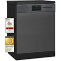 Exquisit Geschirrspüler GSP9614-030B inox-az | Spülmaschine 60 cm | Maßgedecke: 14 | Aquastop | Auto Türöffner | Restlaufzeiten Anzeige | Stan... - Dunkelgrau