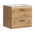 xonox.home Waschbeckenunterschrank Waschtisch Ice inkl. Waschbecken, Artisan Oak (1-St) WBU mit Waschbecken Artisan Eiche