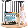 ib style Treppenschutzgitter Berrin - Türschutzgitter für Babys, Ohne Bohren, Kindertreppenschutzgitter, Haustiergitter, Schwarz, Breite: 75-85 cm