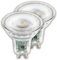 Briloner Leuchten LED-Leuchtmittel Ultraeffizientes GU10 Leuchtmittel EEK A, 2er Set, GU10, GU10, Warmweiß, 4,7W, 850 Lumen, 3000K