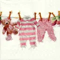 Wunderschöne Servietten: BABY MÄDCHENKLEIDER (1968) - 3 Servietten (Basteln)