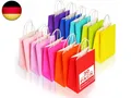 Gucass 50 Stück Klein Papiertüten mit Henkel, Bunt Kraft Papiertaschen G