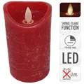 ToCi LED-Kerze 4x LED Echtwachs Kerzen Timer beweglicher Flamme, Rot, Ø7,5x12,5cm 12,5 cm