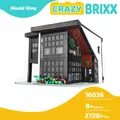 Mould King 16036 Modernes Cafe Haus Novatown Klemmbausteine mit Beleuchtung LED