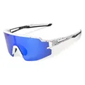 Rockbros Polarized Cycling Glasses with UV Protection and Corrective Insert Blue Lenses - White (Weiss, Blau) (5907769373282)