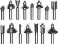 Original Einhell 15 tlg. Fräser-Set (passend für Elektro-Oberfräsen, 15-teilig, 8 mm Schaftdurchmesser, im Holzkoffer)