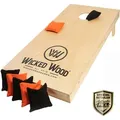 Cornhole Starting Kit – Wicked Wood – ACL-Empfohlen – 120x60 cm – Enthält 1 Board & 2x4 Säcke – Für Draußen