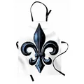 Abakuhaus Kochschürze Höhenverstellbar Klare Farben ohne verblassen, Fleur De Lis Antikes Zeichen Symbol blau|schwarz