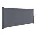 Juskys® Seitenmarkise Dubai 500 x 180 cm ausziehbar Blickdicht, Sichtschutz für Balkon & Terrasse, Seitenrollo Wandhalterung - anthrazit