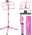K Kasonic Leichter Notenständer, 2-in-1 Zusammenklappbarer Notenständer, Rosa