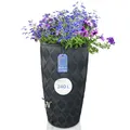 YourCasa Regentonne 240 Liter [Seabreeze] Regenfass Frostsicher aus Kunststoff - Regenwassertonne - Wasserfass Regenwassertank Wassertonne für Garten - Regentonne schmal (Anthrazit Ohne Wasserhahn)