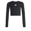 adidas Girl's Techfit Longsleeve Tee, Black/White, 11-12 Years