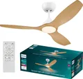 Philips LED Olas Deckenventilator 30W (Ø x H) 1320mm x 310mm Weiß mit Fernbedienung, Dimmbar
