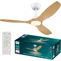 Philips LED Olas Deckenventilator 30W 1320mmx310mm Weiß Fernbedienung