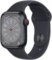 Apple Watch 8 GPS Midnight 41mm Black Silicon Band, A2772, TOP Zustand