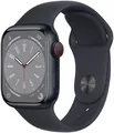Apple Watch 8 GPS Alu Midnight 41mm Black Band, A2772,Hervorragend – Refurbished